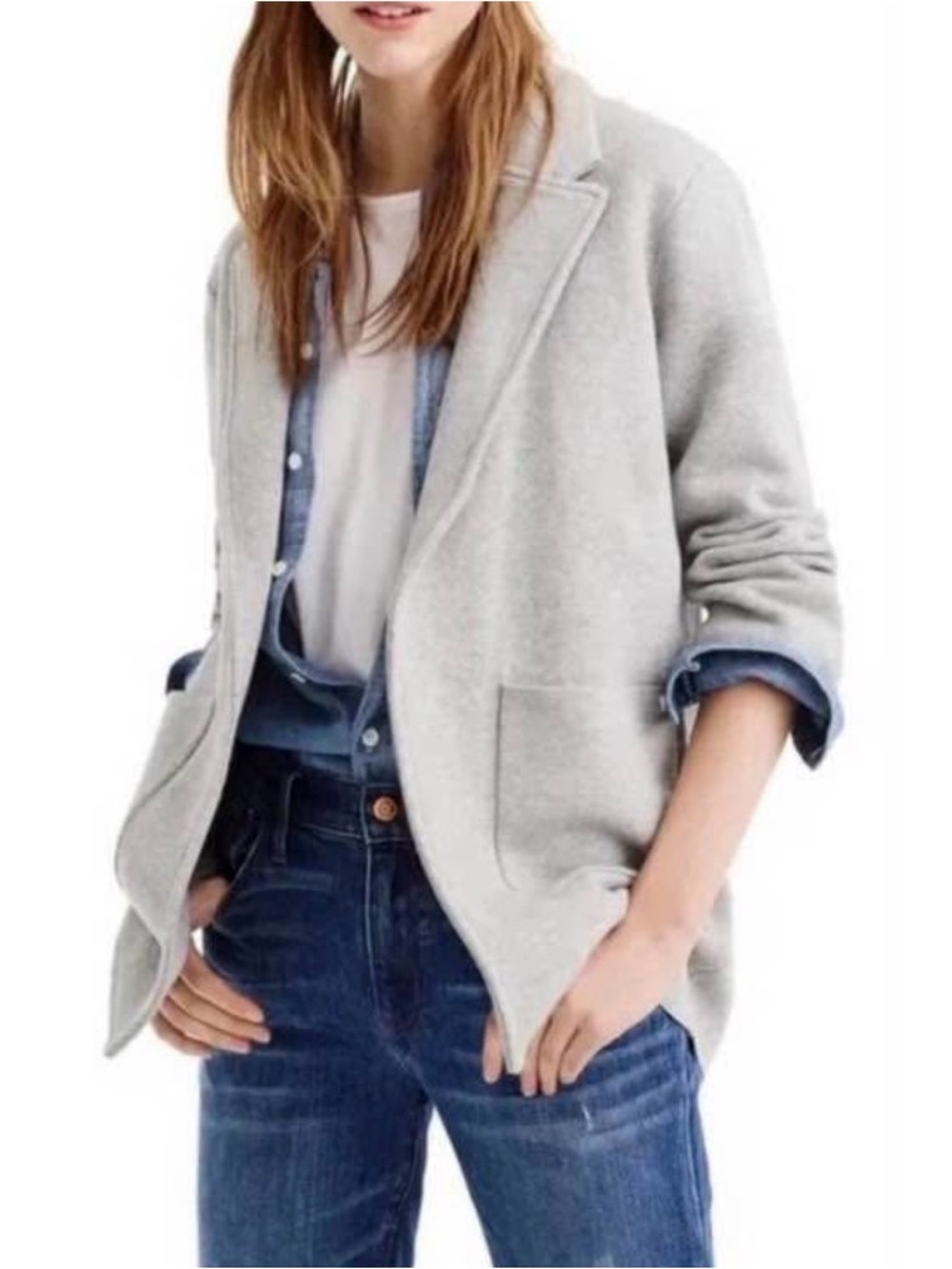 J. Crew Oversized Gray Sweater Blazer